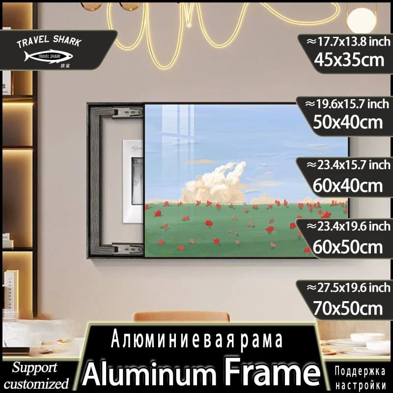 Nordic decorative painting of electric box meters Artistic wall print Poster Murales wall decorative images with custom metal frame