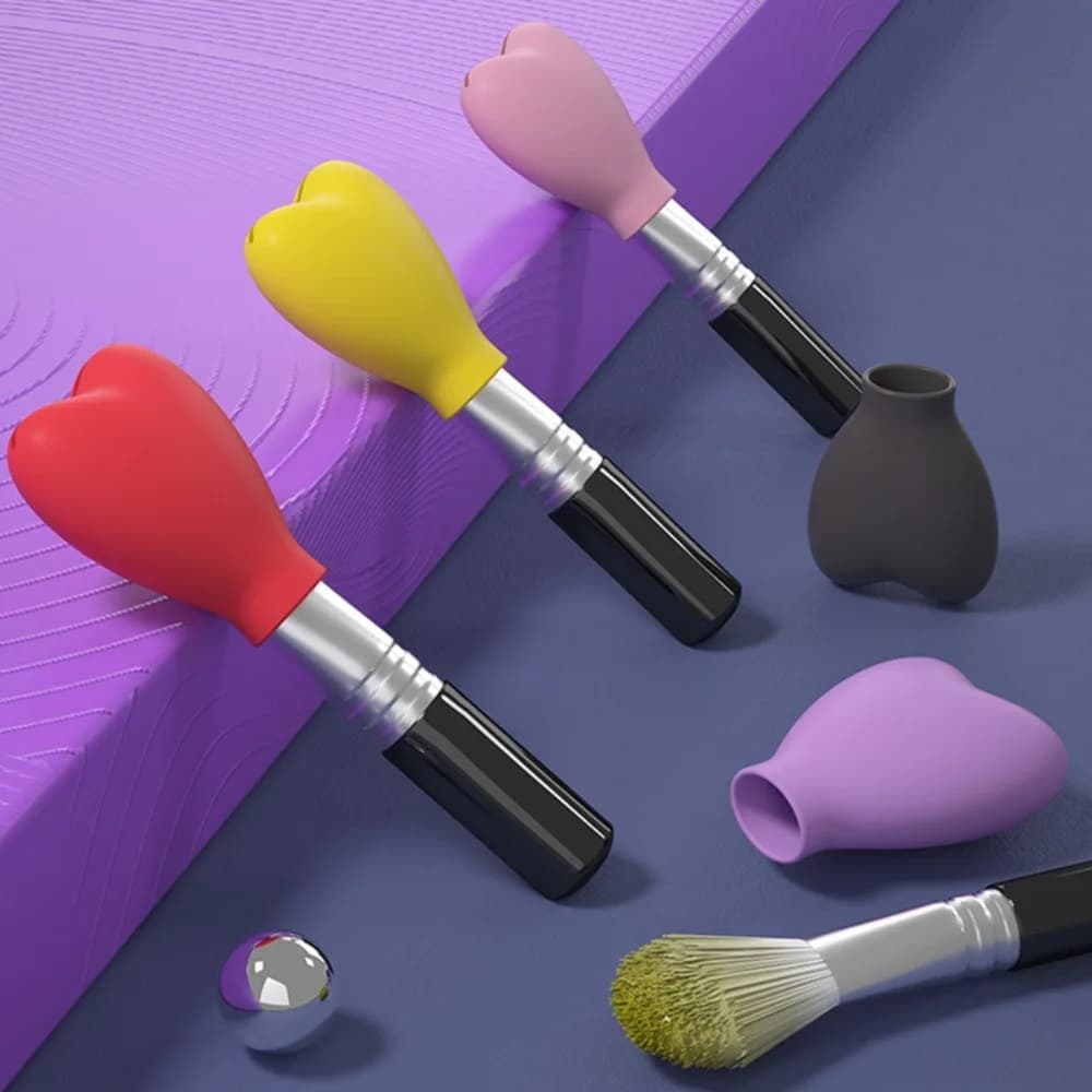 Set di 6 Coperture Protettive in Silicone per Pennelli da Trucco, Scatola da Viaggio per Conservazione, Coperture Antipolvere e per Pulizia, Strumenti di Bellezza a Doppio Uso