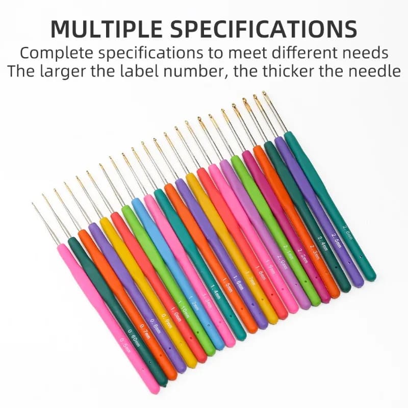 1 pz 0.5-2.8mm Manico In Gomma Uncinetti Aghi Maglia Tessuto Mestiere Filati Strumenti Per Cucire Crochet Aghi Per Maglieria