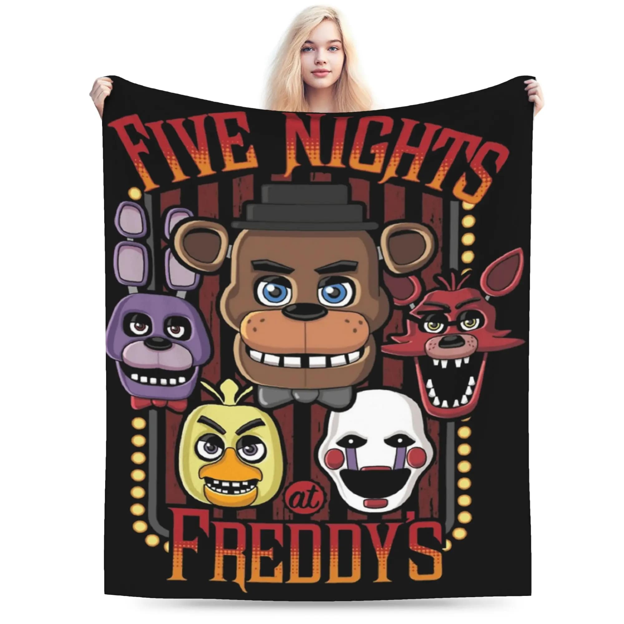 Pizzeria Multi-Character FNAF At Freddys Blanket Quality Super Warm Throw Blanket Spring Couch Chair Bed Street Trend Bedspread