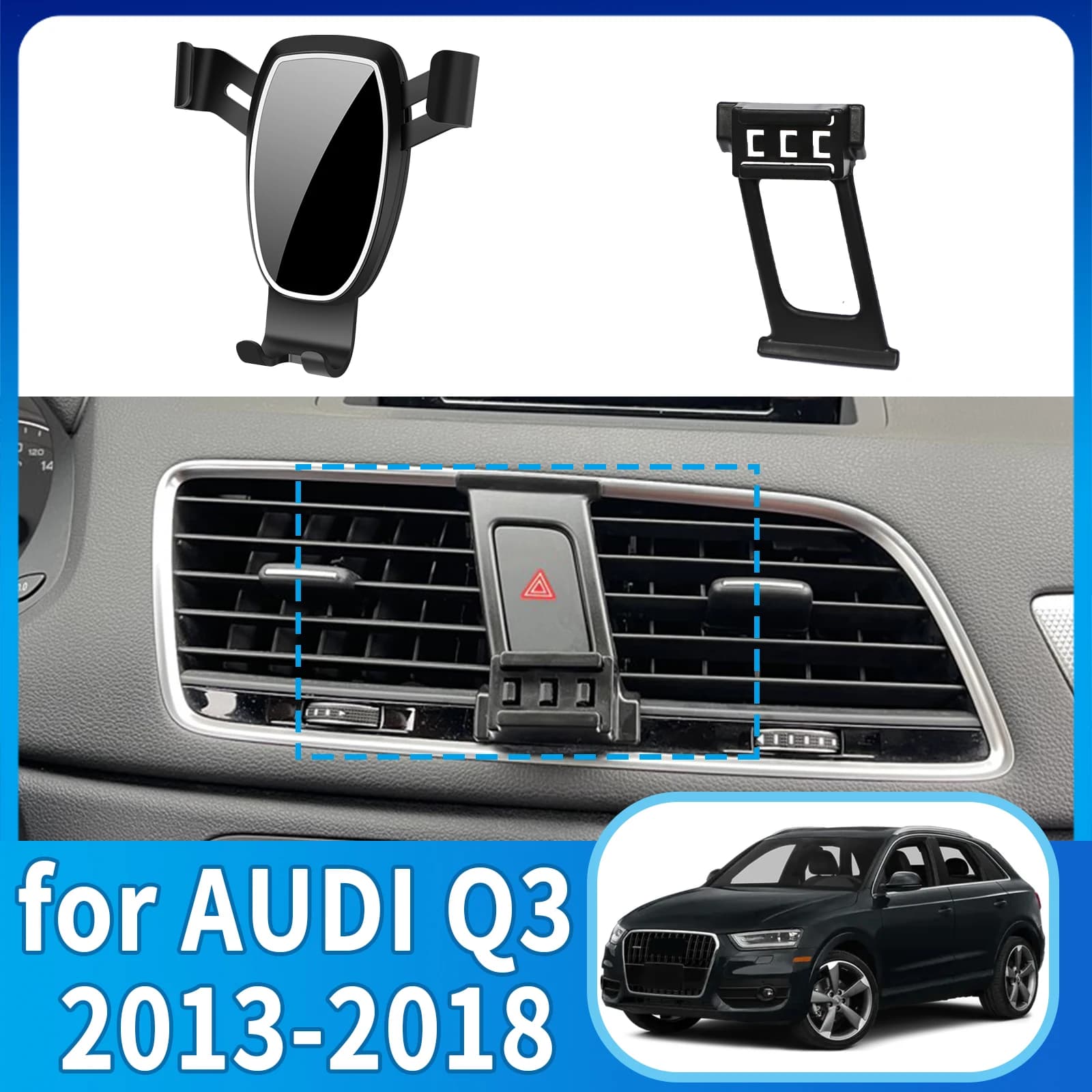 fit for AUDI Q3 2013 2014 2015 2016-2018 ​​​​Anti-Shake Screen Base Phone Holder Mount Stand ​​ Dedicated Car​​ accessoires