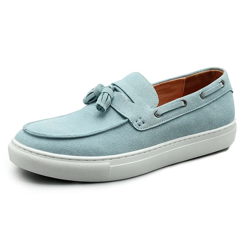 Mocassini Classici da Uomo in Pelle Scamosciata con Nappine, Scarpe Casual con Suola Piatta, Nuovo Stile Primaverile ed Estivo, Scarpe Slip-On alla Moda per Coppie