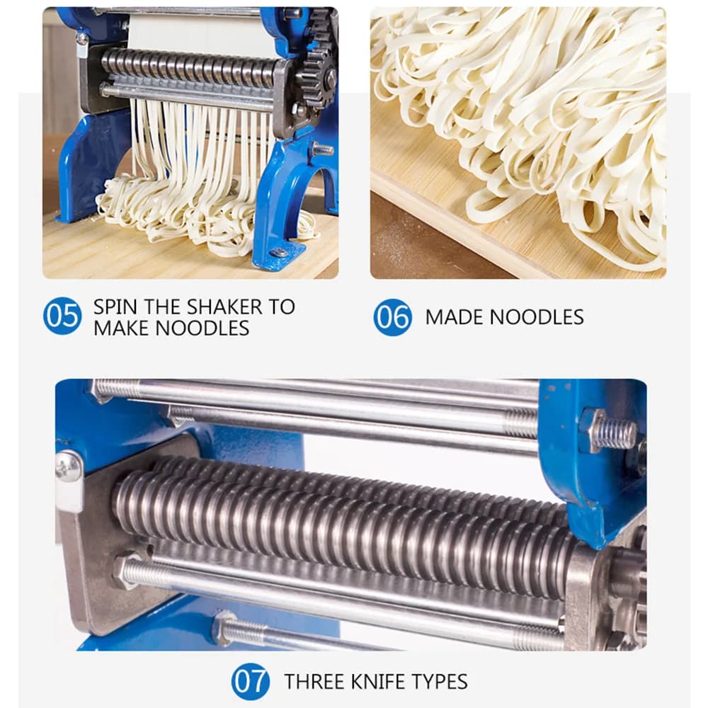 Macchina per pasta manuale per uso domestico Macchina per noodle Tagliatelle multifunzionali Premendo laminatrice Macchina per avvolgere gnocchi