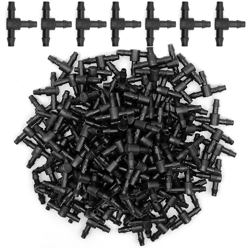 WUJIE 50 pcs plastic plug-in 3 way t connector for 4/7mm pipe irrigation pipe fittings for pipes Micro drip irrigation garden tools