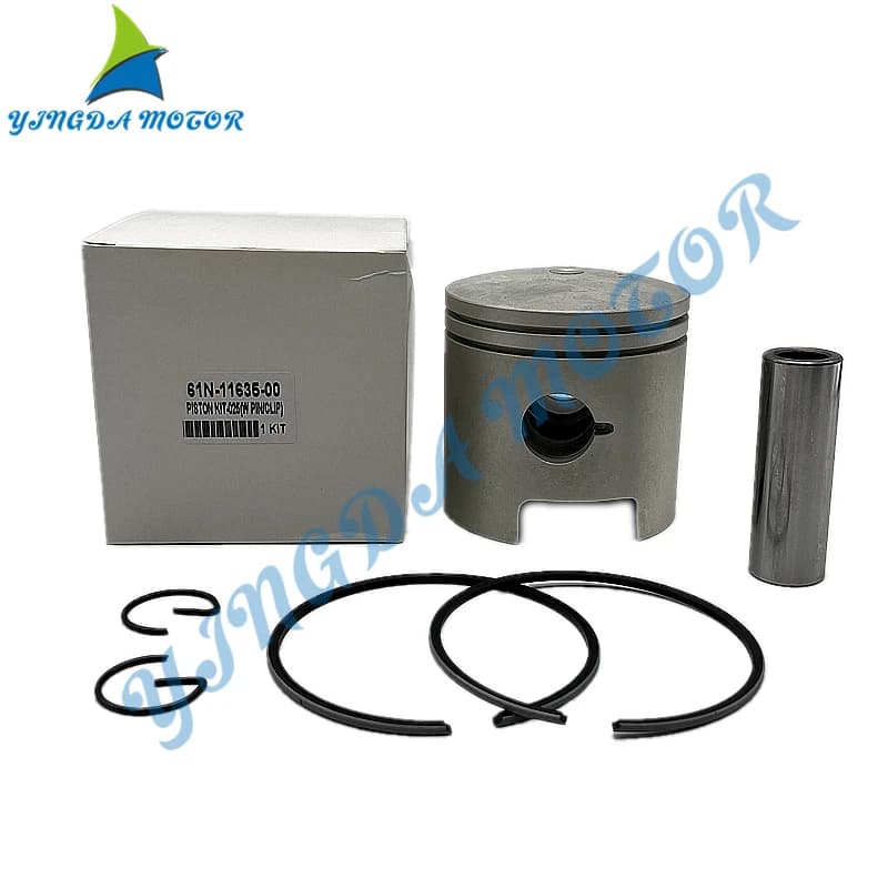 61N-11635-00 Piston and Piston Ring Set (0.25Mm O/s) For Yamaha 2 stroke Outboard Motor 25HP 30HP 61N-11635 Boat Motor
