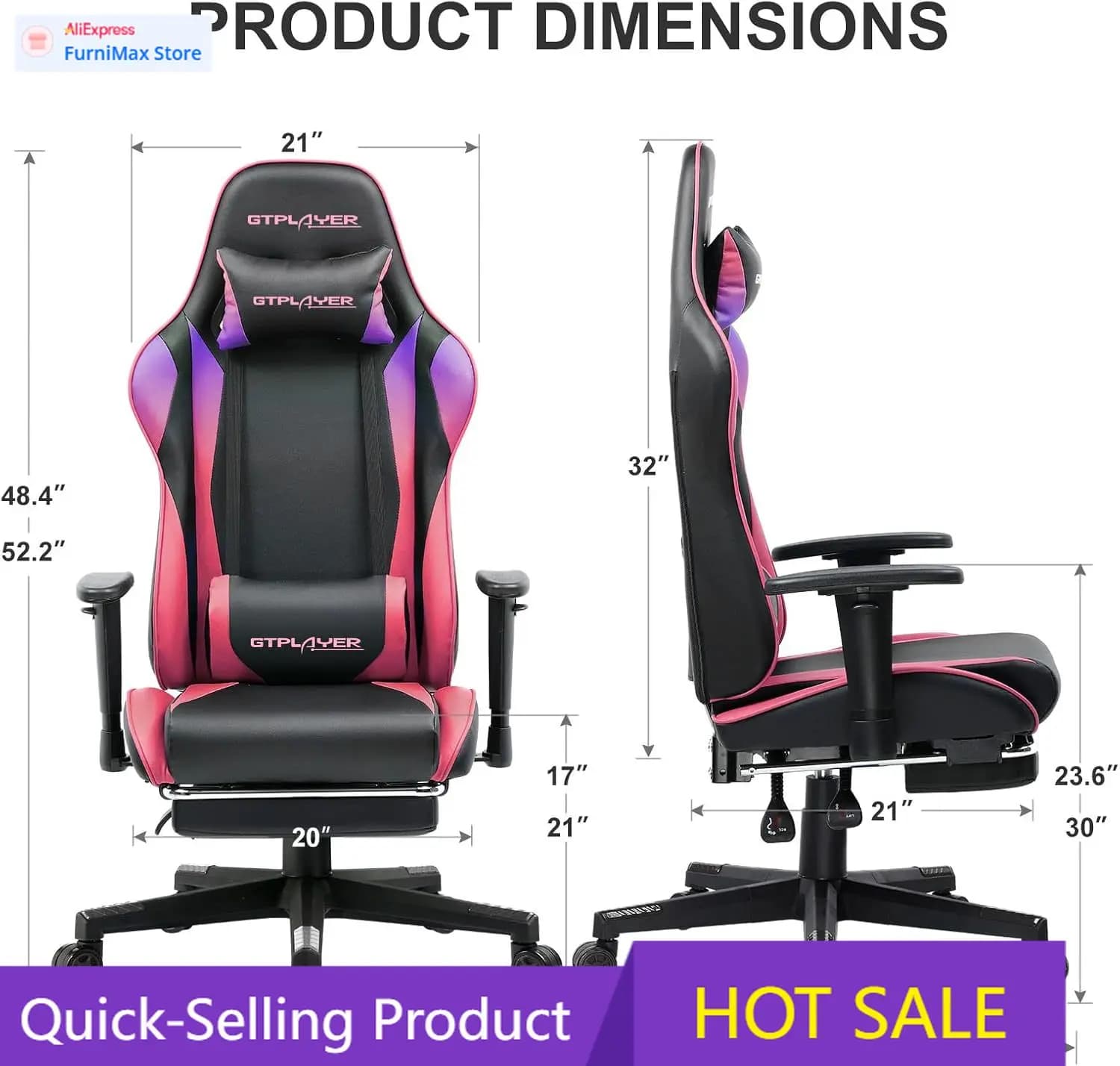 Promozione a tempo limitato: Sedia da gaming con poggiapiedi, sedia ergonomica da ufficio per computer, sedia da gaming reclinabile con regolazione dell'altezza del sedile