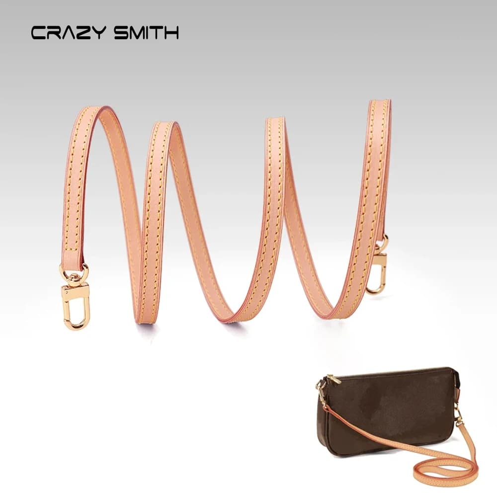 CRAZYSMITH Tracolla per borsa per accessori LV Pochette Borse Tracolle in vera pelle al 100% Tracolla di ricambio per cintura per borsa for LOUIS VUITTON Pochette