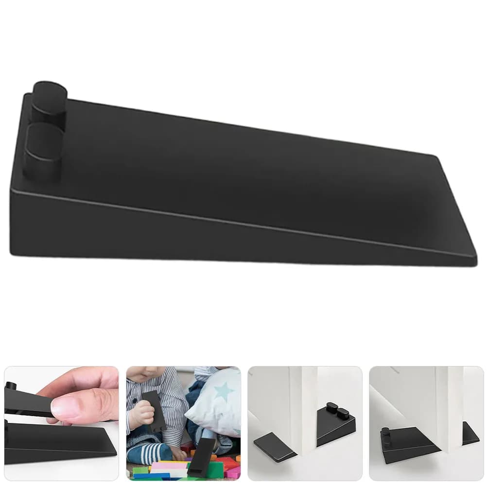 2Pcs Silicone Door Stopper Wedge for Floor Heavy Doors Home Office Bedroom Kitchen Kids Room Stackable Rubber Door Stop Floor