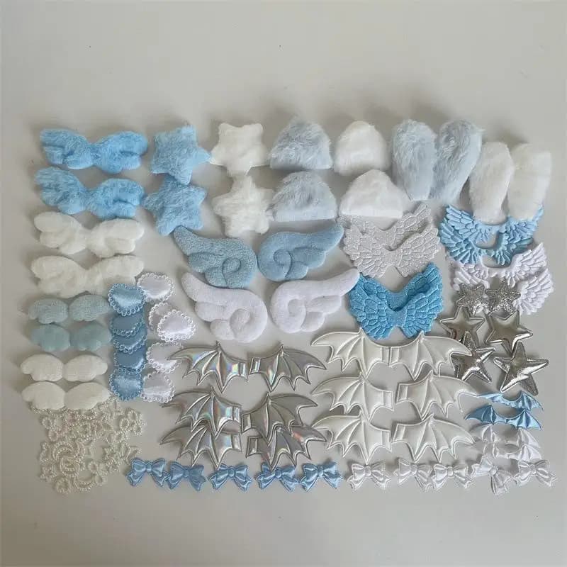 DIY Lace Bow Trim Decor Set Gothic Lolita Appliques Kit for Pet Clothing Sewing Craft Cute Accessory Making