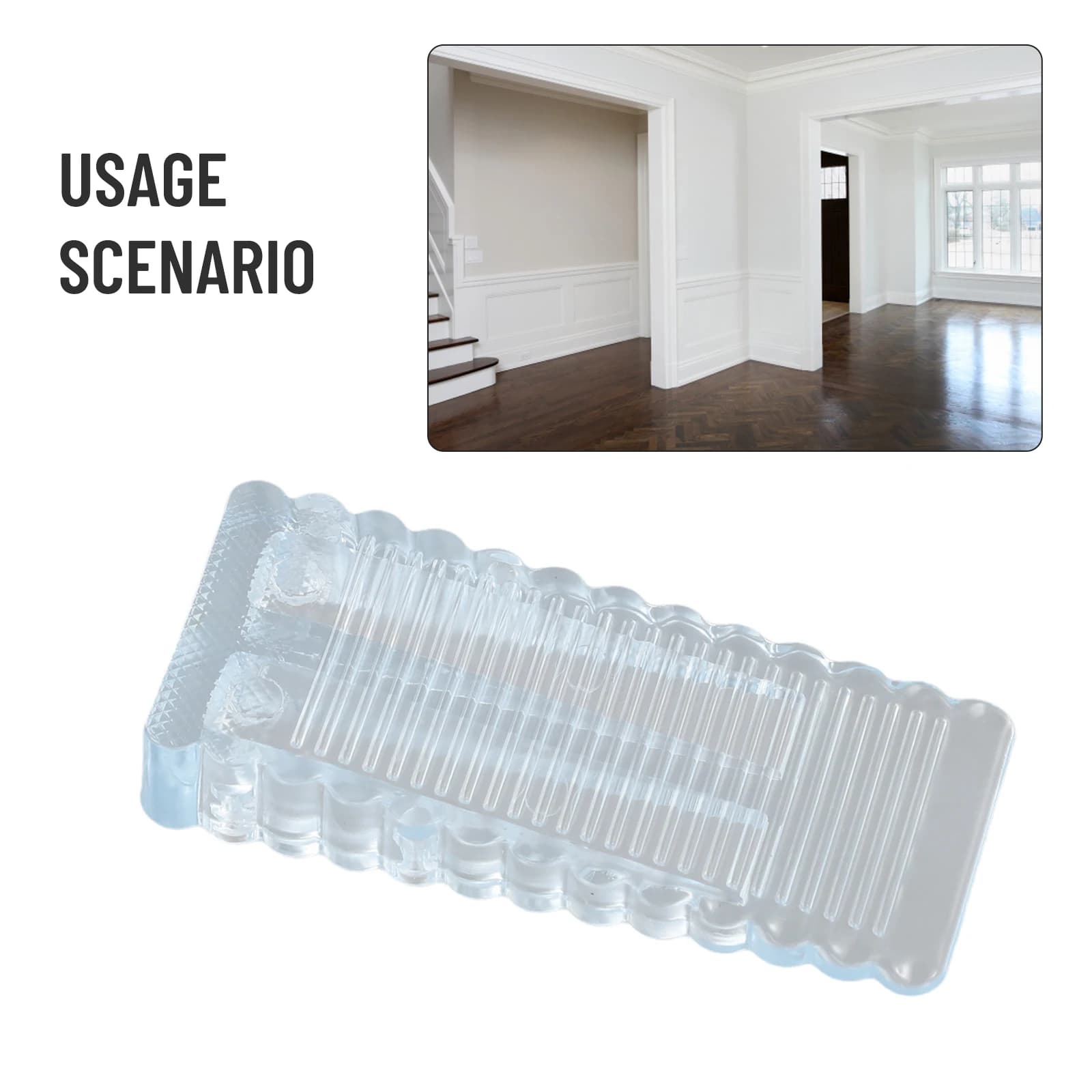 1pc Rubber Door Stopper Home Anti-collision Safety Door Stopper Silicone Door Bedroom Bathroom Kitchen Door Stop