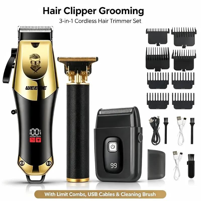 Portable T9 Zero Gap Hair Clipper Hair Trimmer USB Power Supply For Household Beard Trimming And Salon Outline Carving Work