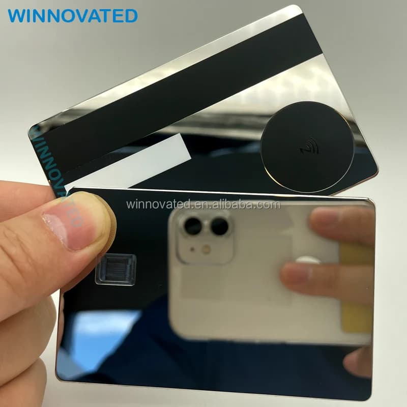 Il prezzo di fabbrica del prodotto personalizzato personalizza il biglietto da visita in metallo NFC nero vuoto da 0,8 mm