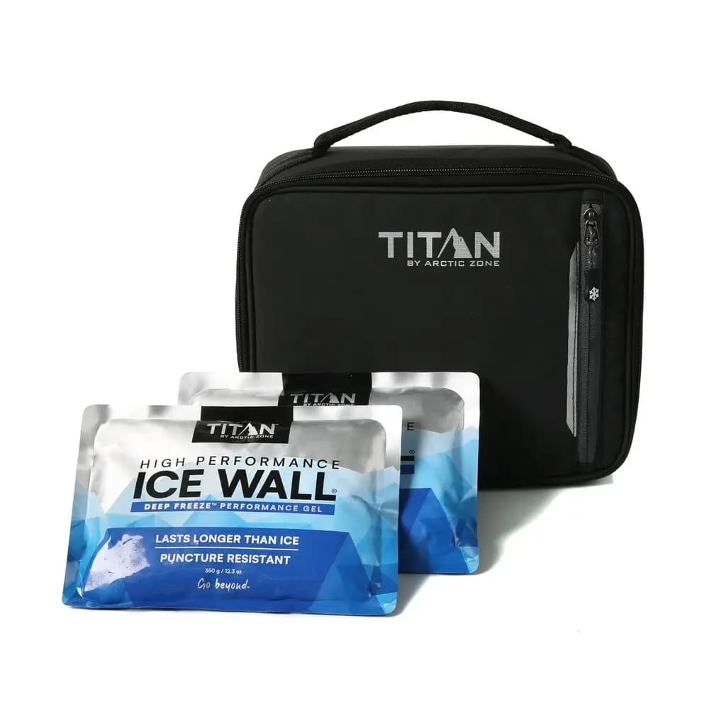 Borsa Termica per Pranzo con 2 Pacchetti di Gel Refrigerante, Piccola Borsa Isolante con Rivestimento Impermeabile per Scuola e Lavoro, Nero