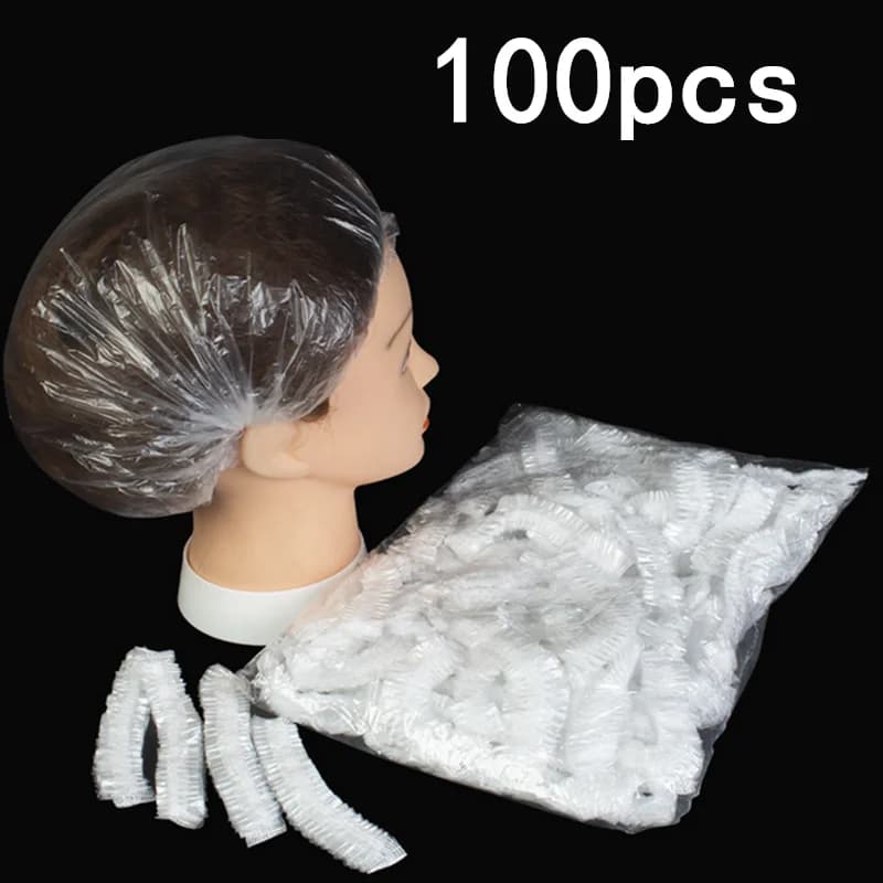 100pcs/bag Disposable Bathing Cap Hair Head Cover Net Bouffant Dustproof Anti Dust Caps Breathable Shower Bathing Hats Kitchen