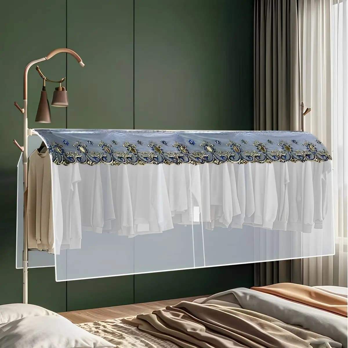 Dustproof Cover Clothes Drying Rack Full Enclosure Moisture Proof Washable Floor Standing Clothes Hanger Cover Dustproof