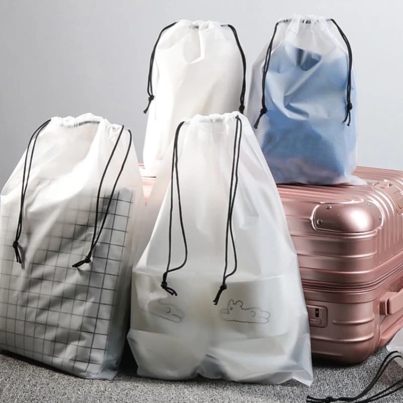 Borsa per scarpe borse per cosmetici con coulisse custodia trasparente per organizzazione Peva borsa per vestiti da viaggio impermeabile custodia per articoli per la casa