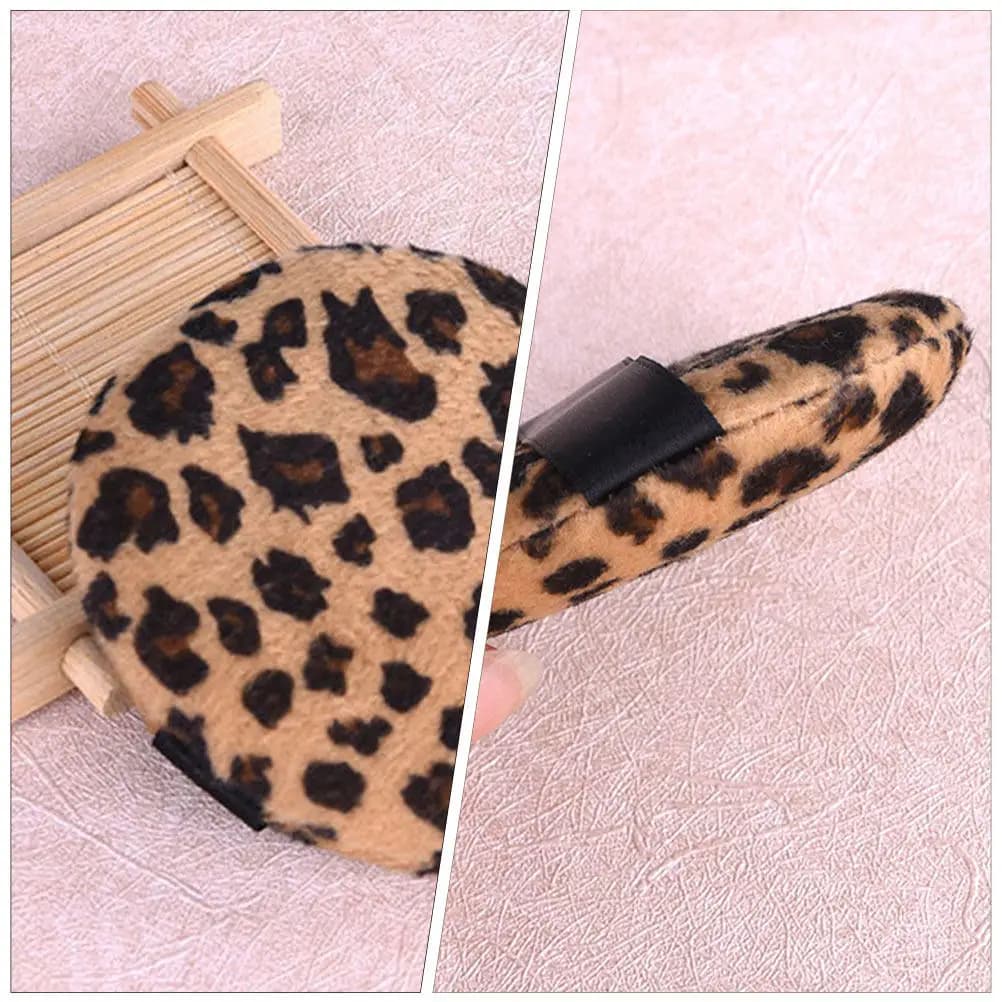 Set di 3 Spugnette per Trucco a Forma di Leopardo, Applicatori per Polvere Libera, Strumenti Cosmetici per Fondotinta, Correttore, Blush, Illuminante