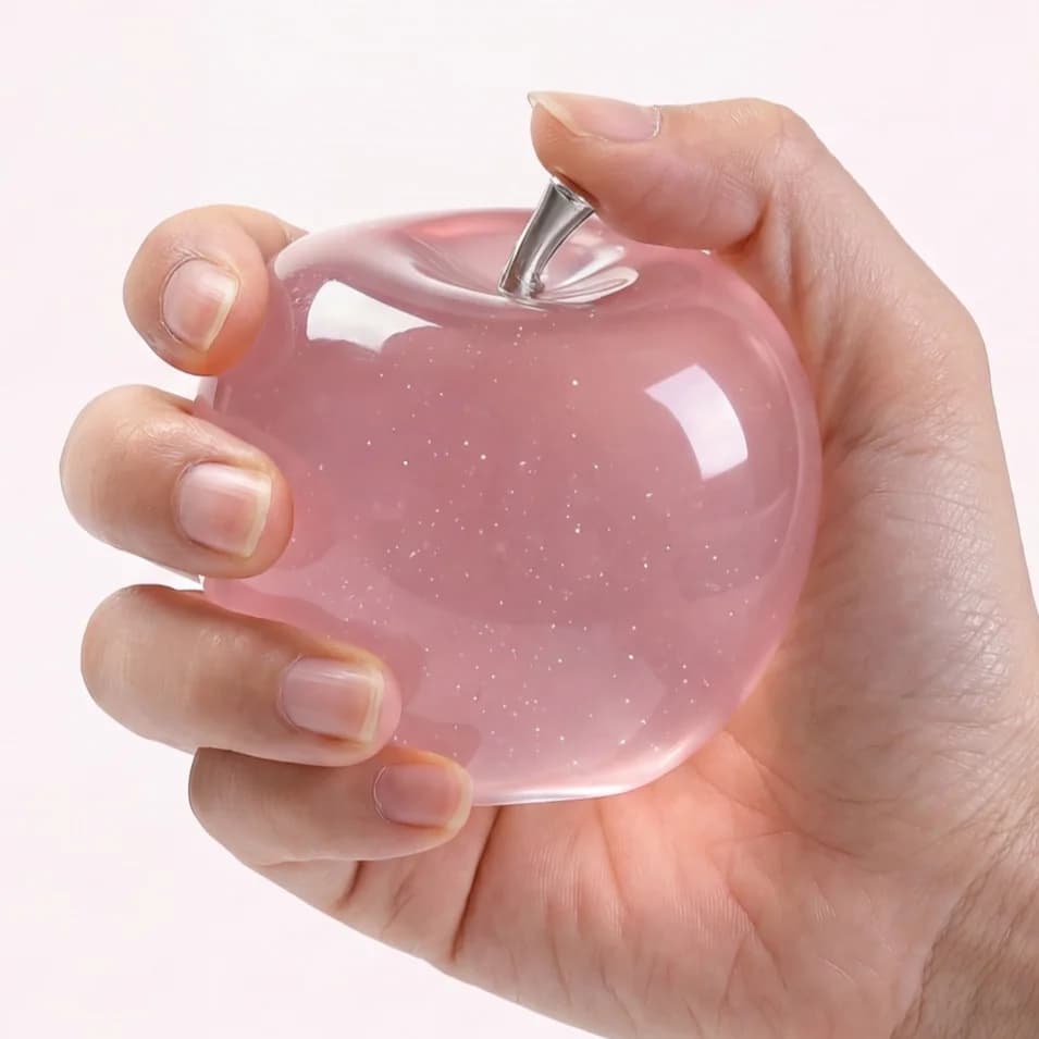 Pallina Antistress Morbida a Forma di Mela Rosa, Giocattolo Sensoriale Antistress Adatto per l'Autismo, Giocattolo da Spremere a Lenta Risposta, Regalo per Adulti e Bambini