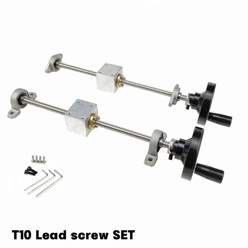 T10 lead screw 10mm L250 300 400 500mm+Brass Copper Nut+KP000 or KFL000 Bearing Bracket+handwheel+Housing Bracket 3D Printer&CNC