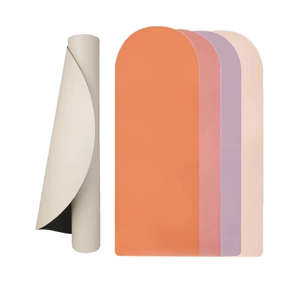 Curve Arch Oval Capsule Yoga Mat Coconut Fiber PU Rubber Yoga Mat Custom Printed Anti Slip Nature Rubber Yoga Mat Eco Friendly
