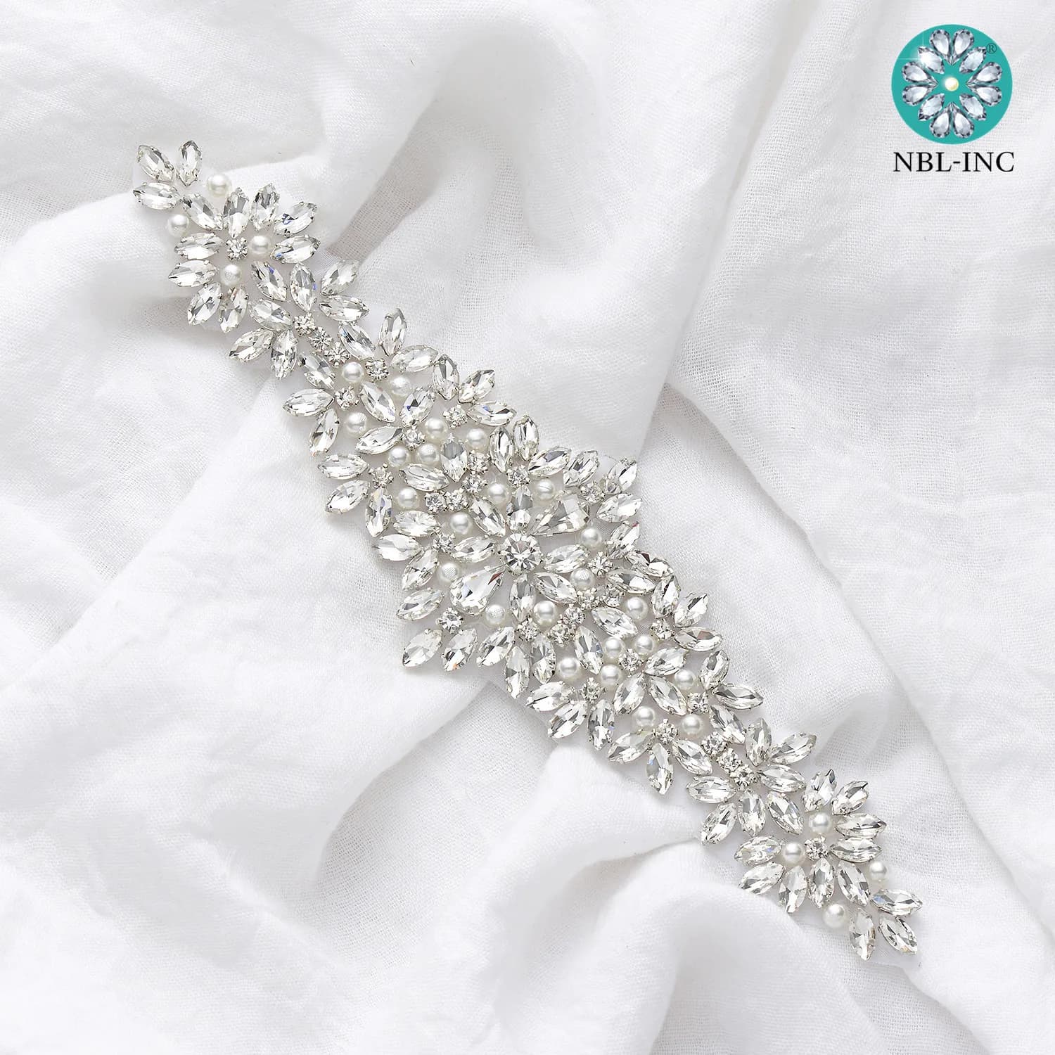 (30 pz) all'ingrosso perline da sposa cucito strass perla applique per abiti da sposa sash ferro fai da te su WDD0404