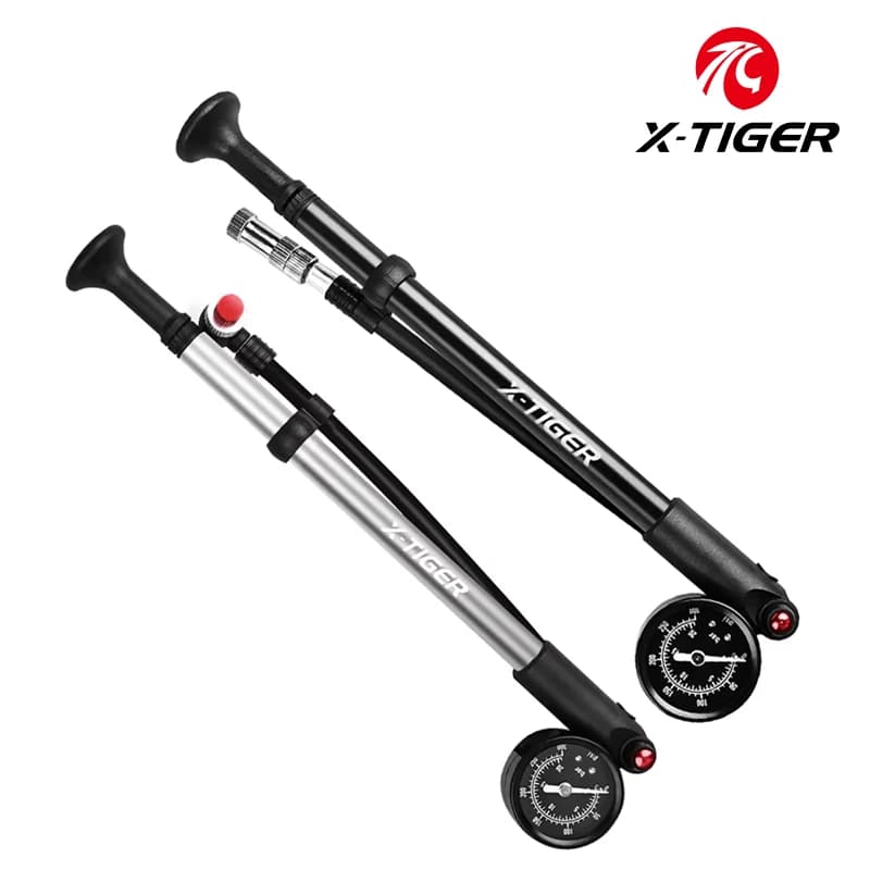 X-TIGER 300psi Pompa d'aria per bicicletta con manometro Pompa d'aria MTB portatile ad alta pressione per forcella anteriore e ammortizzatore sospensione posteriore