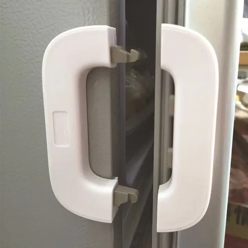 Serrature per frigorifero resistenti da 2 pezzi con chiusura di sicurezza anti-pizzico - Installazione semplice, non è necessaria alcuna attrezzi, serratura sicura per frigorifero