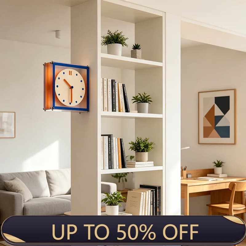 Acrylic Wall Corner Clock Double Sided Living Room Wall Clocks Silent Creative Modern Nordic Clocks Luxury Interior Home Decor