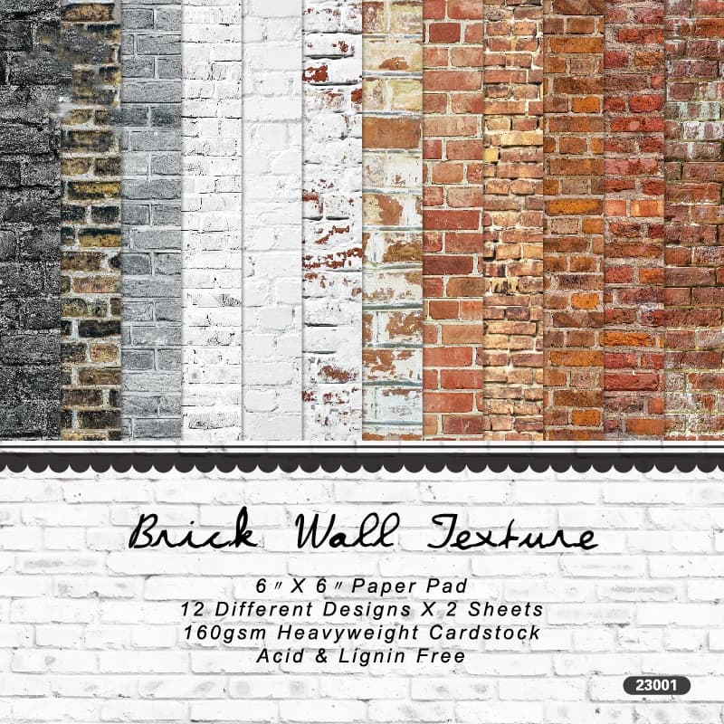 KSCRAFT Brick Wall 6" Single-side Printed Vintage pattern creative papercraft art paper handmade scrapbooking kit set books