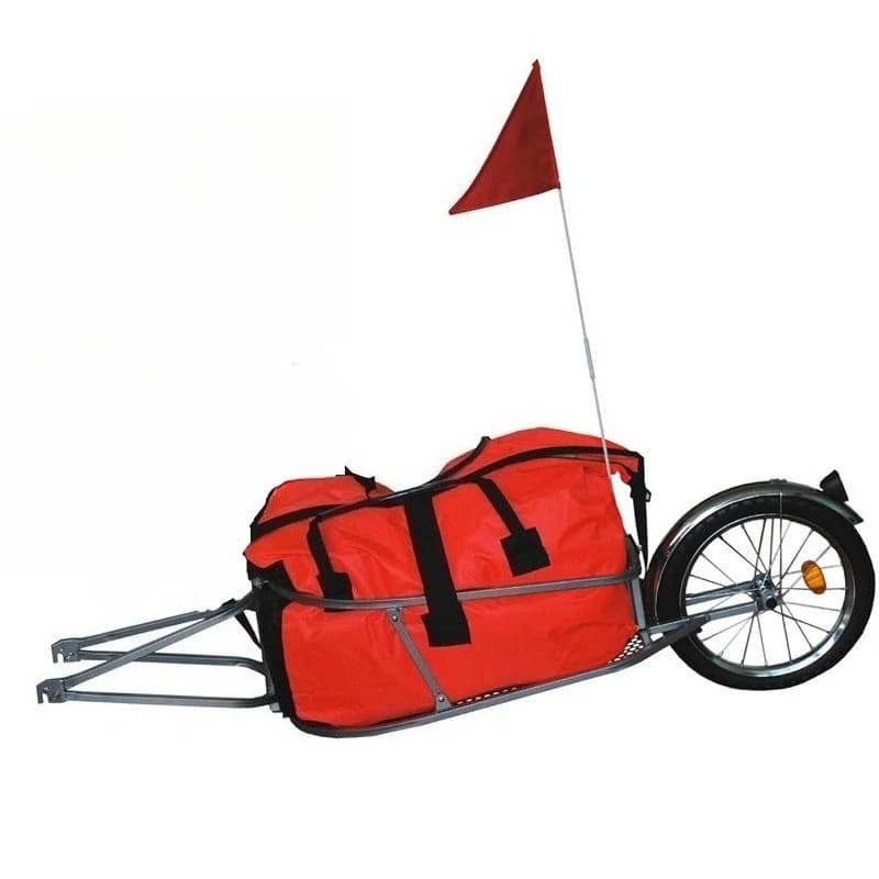 Rimorchio per bagagli a ruota singola per bici Pieghevole con tirante posteriore Shopping Rimorchio per ciclismo Borse da carico Portapacchi per bicicletta Accessori per bici