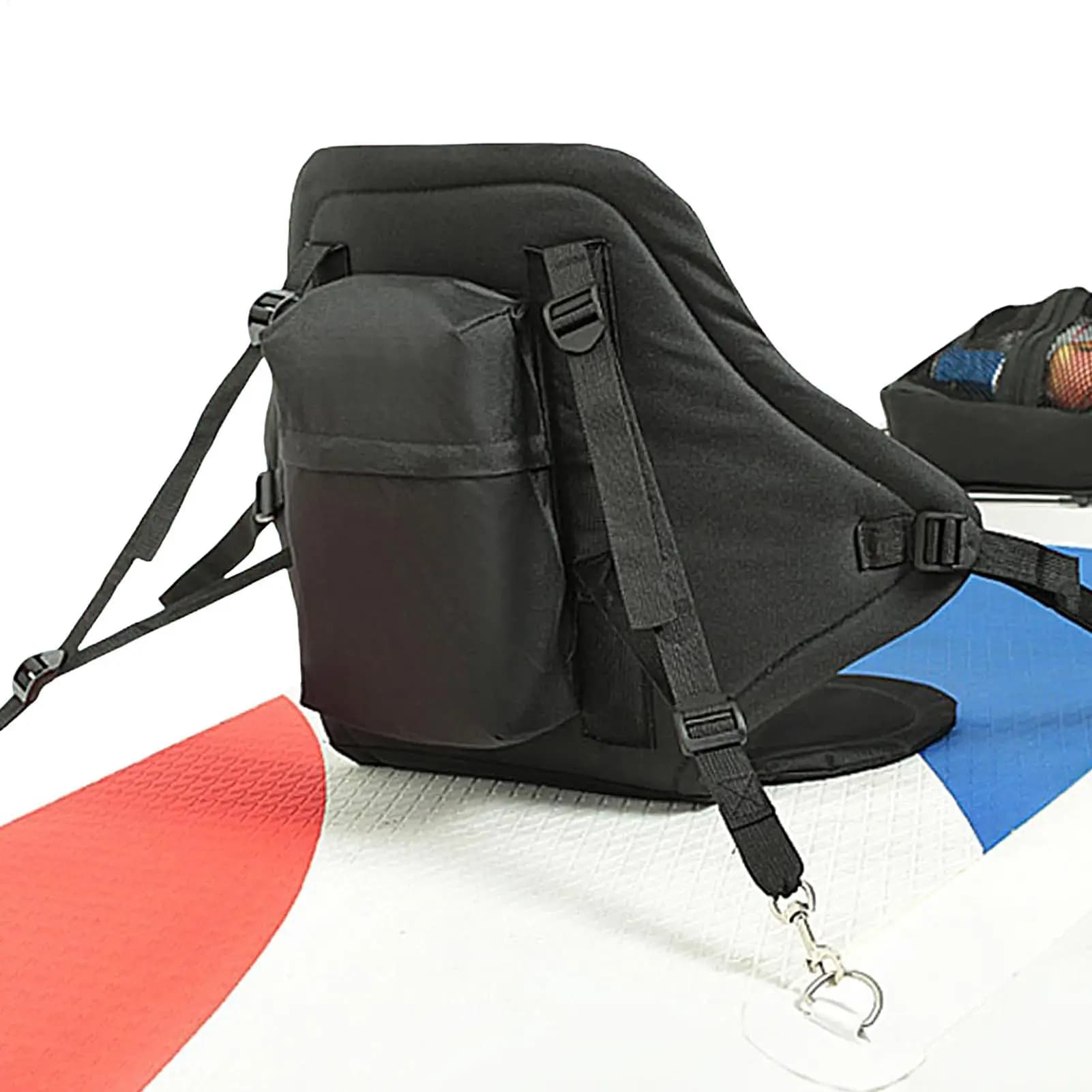 Sedili per kayak con supporto per la schiena Sedile universale di sicurezza per canoa regolabile Sedili per paddle da surf impermeabili con supporto per borsa portaoggetti