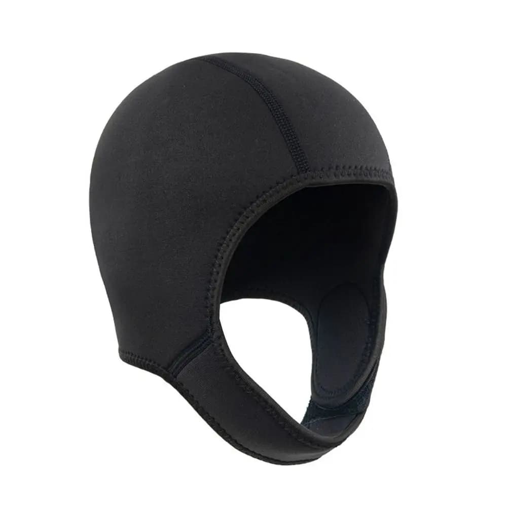 Black Neoprene Diving Hood Waterproof With Chin Straps Swimming Cap Stretchable 3MM Surf Diving Cap Spearfishing