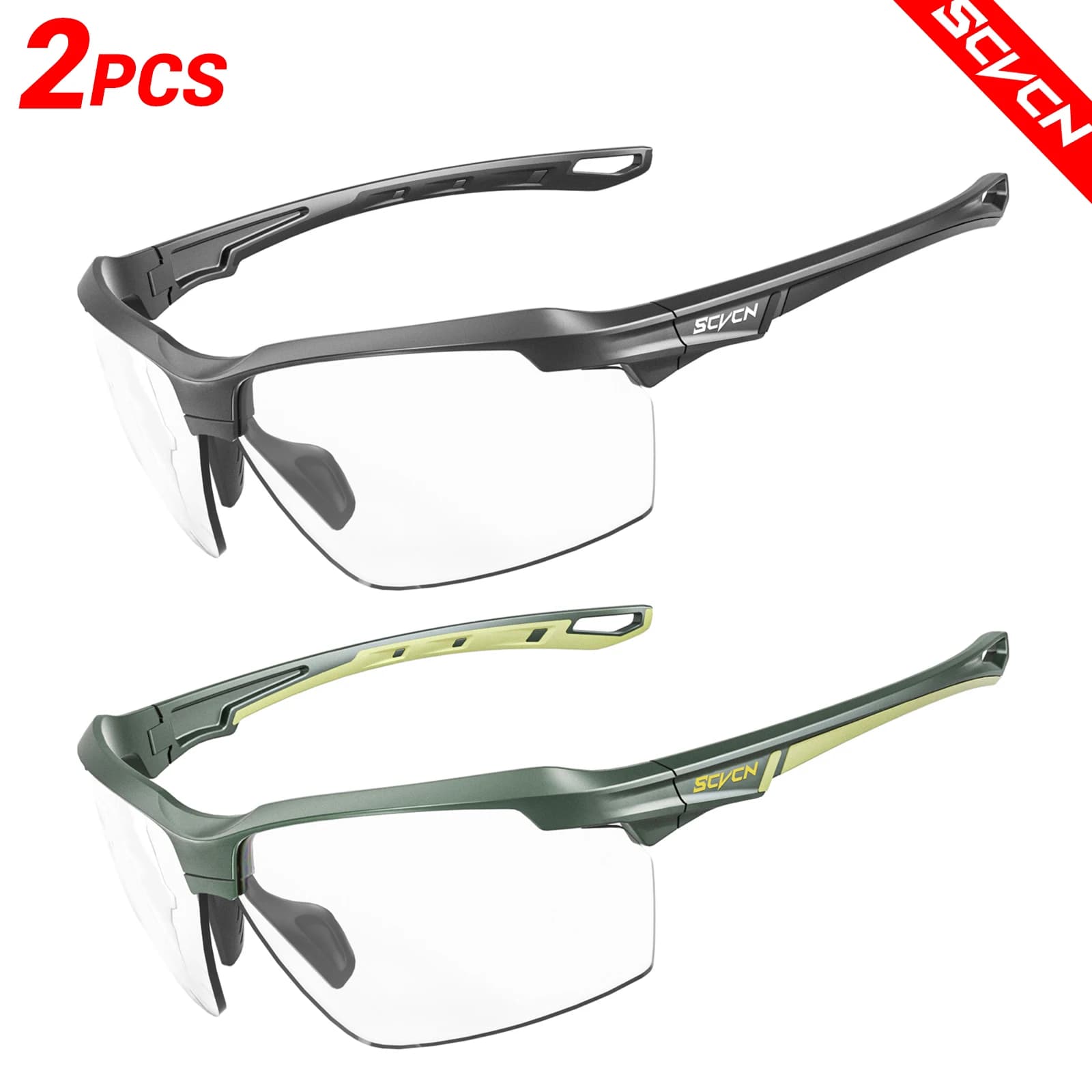 SCVCN Photochromatic Cycling Sunglasses MTB Bicycle Glasses Hiking Golf UV400 Sports Glasses for Men Women Baseball
