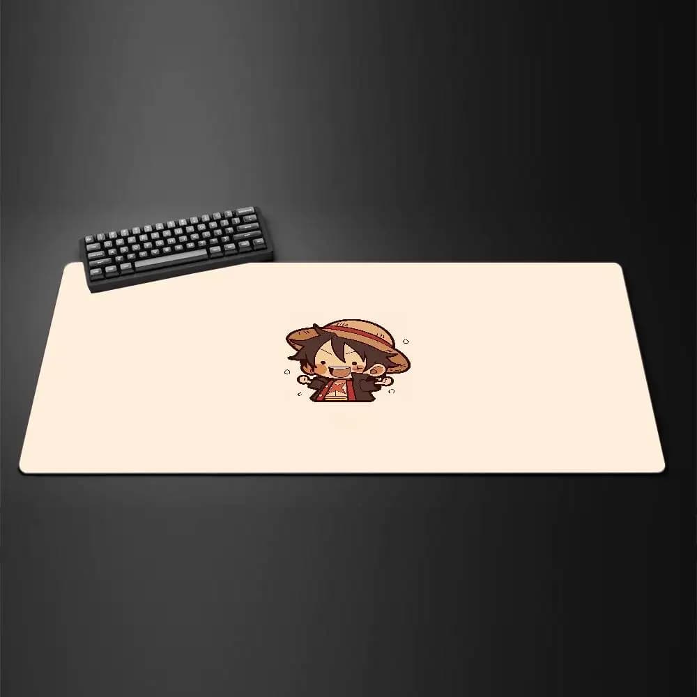 Tappetino per Mouse da Gaming One Piece Red Hair Shanks, Grande Tappetino in Gomma per Tastiera e Scrivania con Bordo Cucito da 2MM