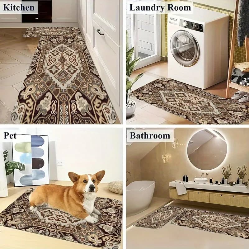 1PC Bohe Styles Modello Tappeto da cucina Tappetini antiscivolo Design pop Tappeto da bagno Tappetino da bagno Tappeto per la casa Lavandino Lavanderia Decor