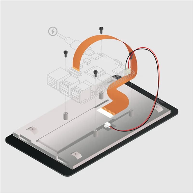 For Raspberry Pi Touchscreen Display from 7" Improved View and User Interaction Ideal for Projects and Instructions
