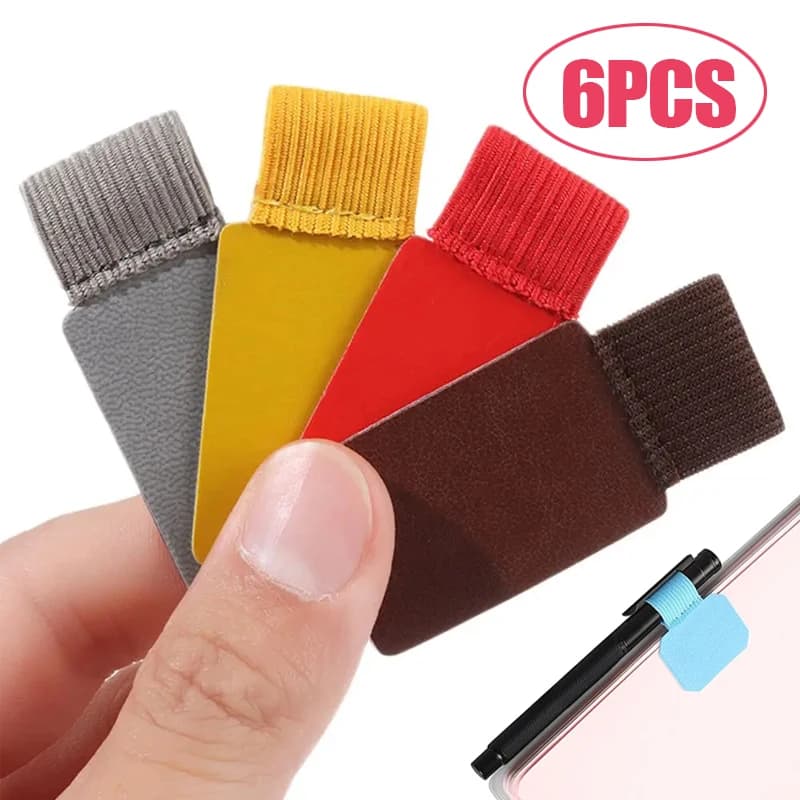 6/1PCS Clip per penna autoadesive per Apple iPad Tablet Notebook Clip per matita in pelle Anti smarrimento Morsetto portapenne ad anello elastico