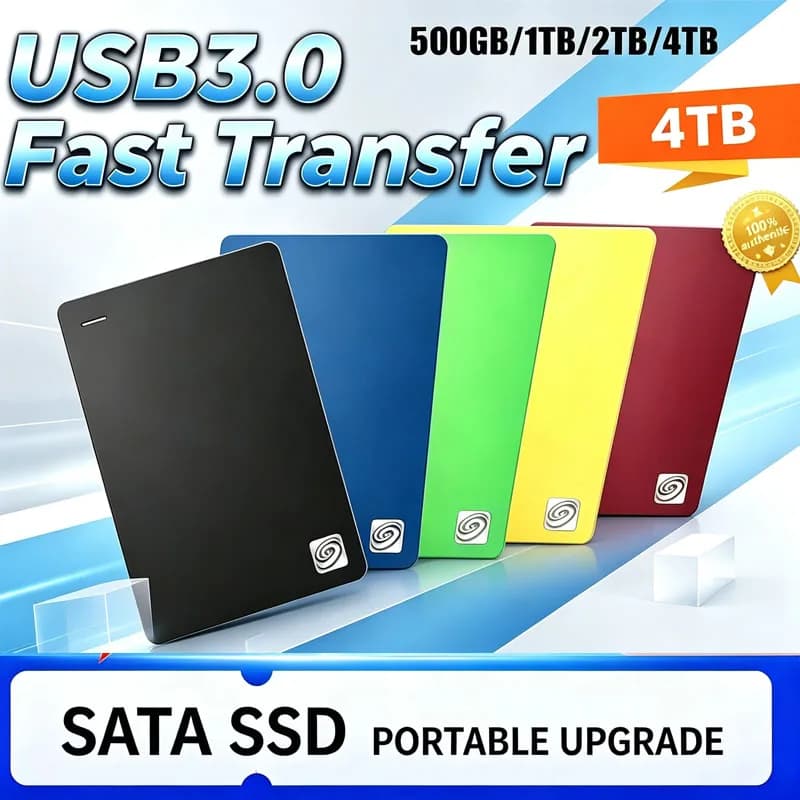 Multicolor Portable Hard Drive New OEM Expansion External HDD USB 3.0 High-Speed Compatible with Mac PC Slim & Reliable