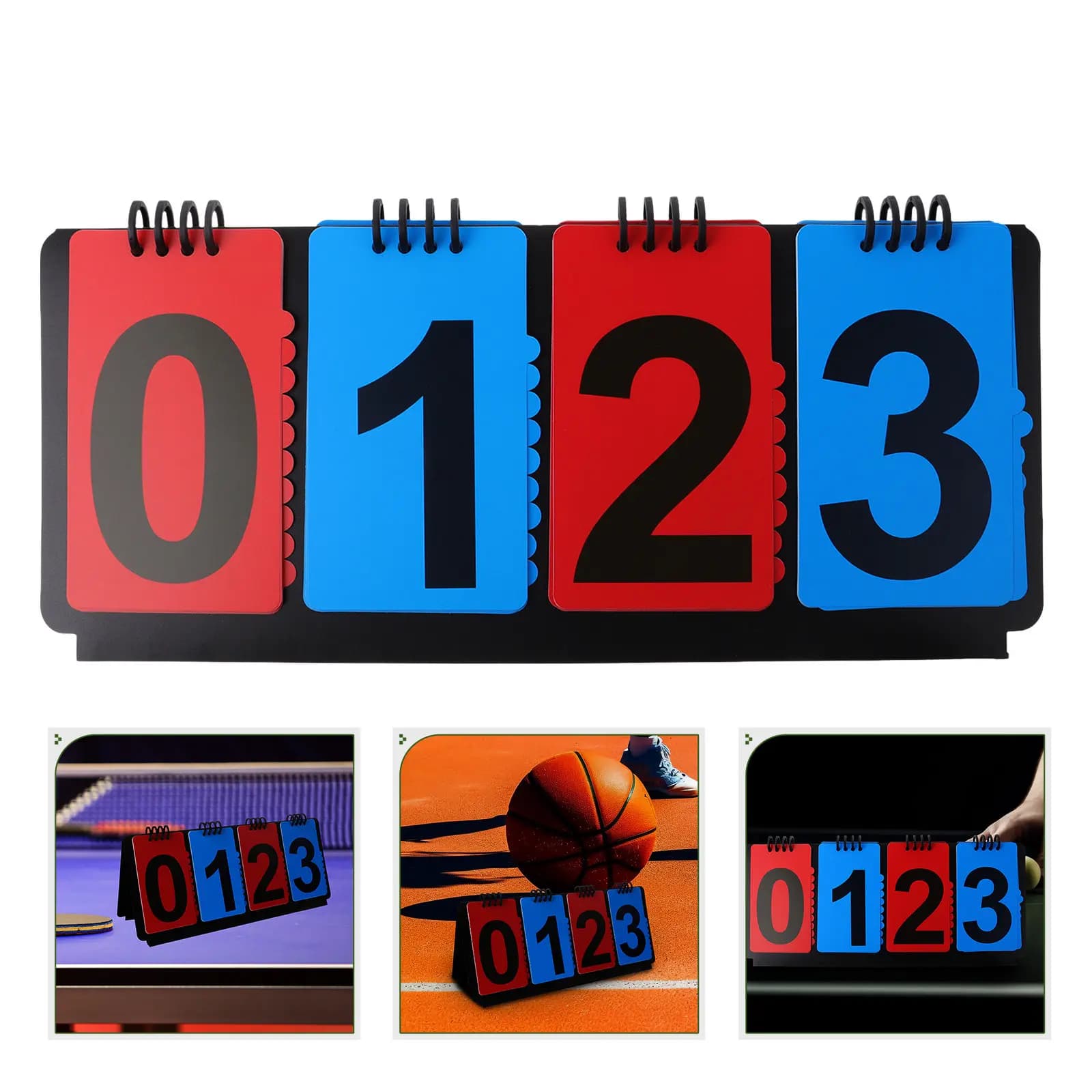 Portable sports scoreboard such as basketball, tennis, badminton, reusable, PVC and stainless steel.