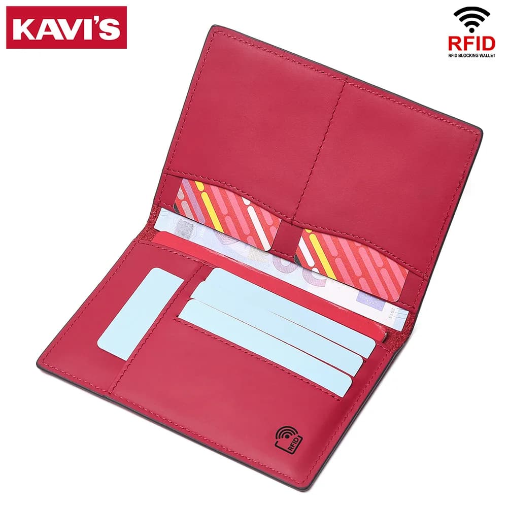 Portafoglio porta passaporto con blocco RFID con slot per carte Custodia organizer per documenti da viaggio per uomo Donna Fermasoldi alla moda sottile