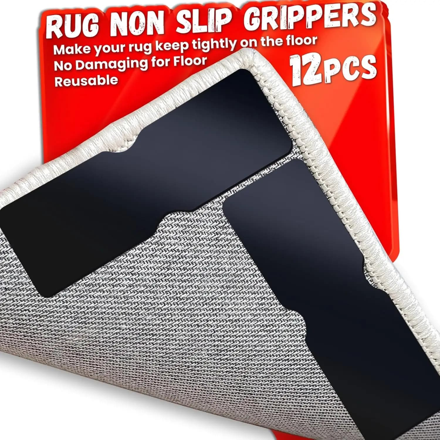 Fermapavimenti Antiscivolo, Nastro Riutilizzabile per Tappeti su Pavimenti in Legno, Laminato, Piastrelle, Senza Residui, Mantiene gli Angoli Piatti