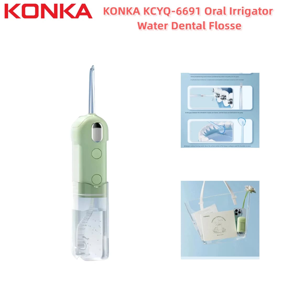 KONKA KCYQ 6691 Oral Irrigator Water Dental Flosser Large Tank 4 Nozzles 4 Modes IPX7 Waterproof Portable Teeth Cleaning
