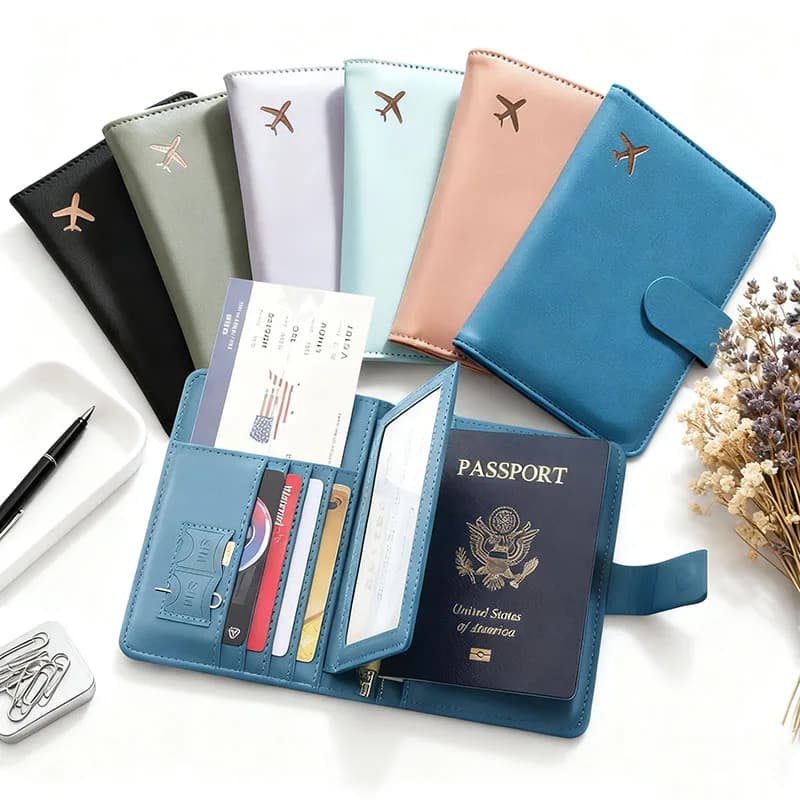 Custodia per passaporto Porta passaporto da viaggio per uomo donna in pelle PU con custodia per porta carte di credito Custodia protettiva per portafoglio
