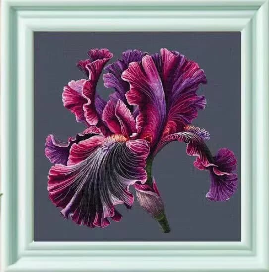 Iris Flower flowers 18CT 16CT 14CT Unprinted Top Quality Cross Stitch Kits Embroidery Art DIY Handmade Needlework Home Decor
