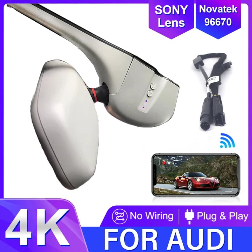 4K HD 2160P Plug And Play Wifi Dashcam OEM Video Recorder Style Auto DVR For Audi A1 A3 A4 A5 A6 A7 A8 Q3 Q7 S8TT from 2004 to 2026