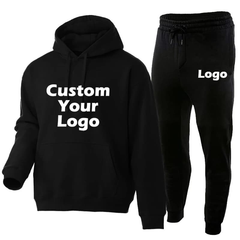 Casual Customize Your Logo Sports Jumpsuit Fashionable Men's Jumpsuit Basketball Hoodie Jogging Suit Pants with DIY Printing Set Oversize