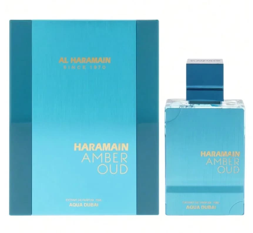 Al Haramain Amber Oud - Aqua Dubai - Colonia per Uomo e Donna - Fragranze di Bergamotto, Ambra, Muschio - Profumo a Lunga Durata - 2.0oz