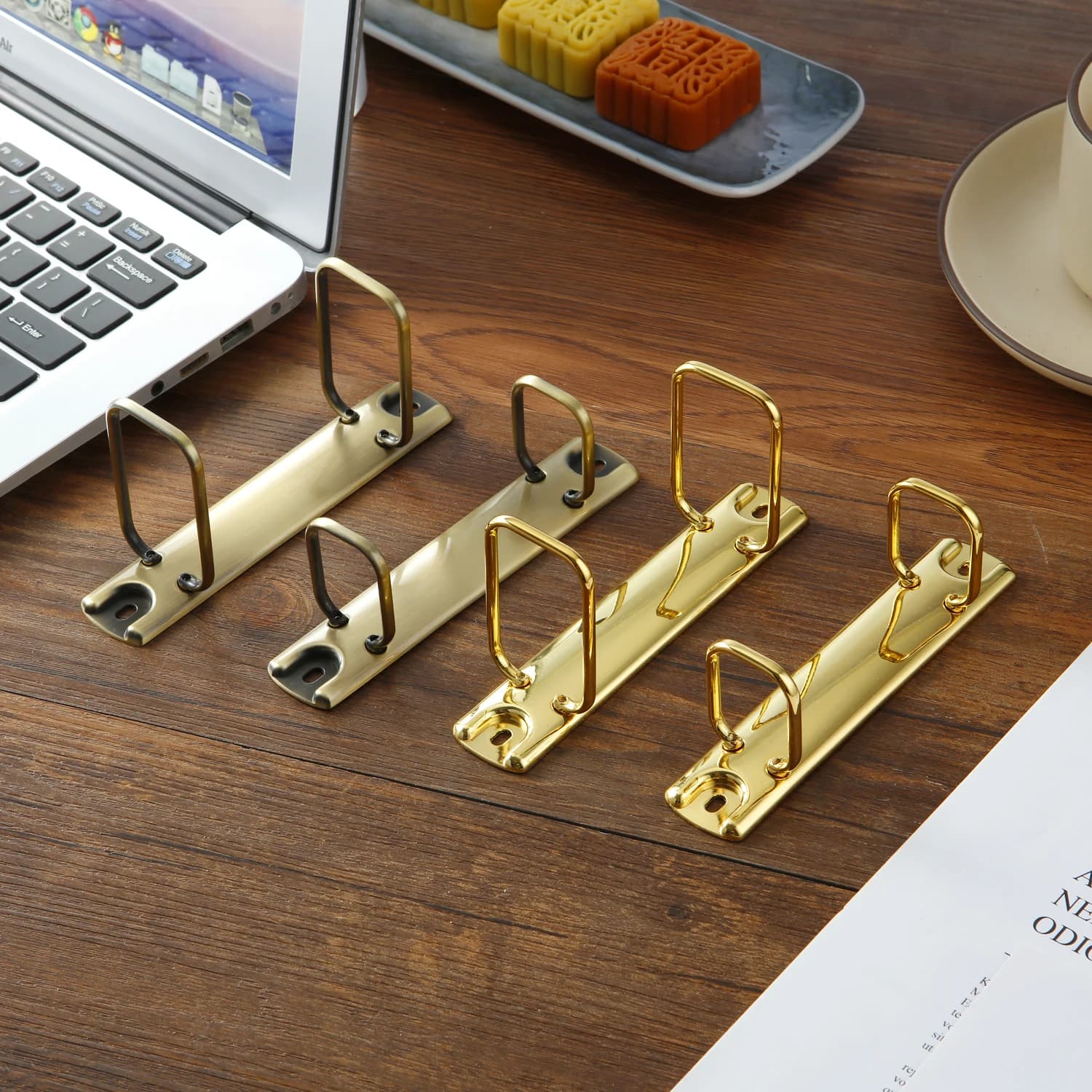 Clip per raccoglitori ad anelli A4/A7 Clip per rilegatura a fogli mobili in metallo Cartella di file a spirale a 2 fori Album fai da te Diario Clip Anello Notebook Cancelleria