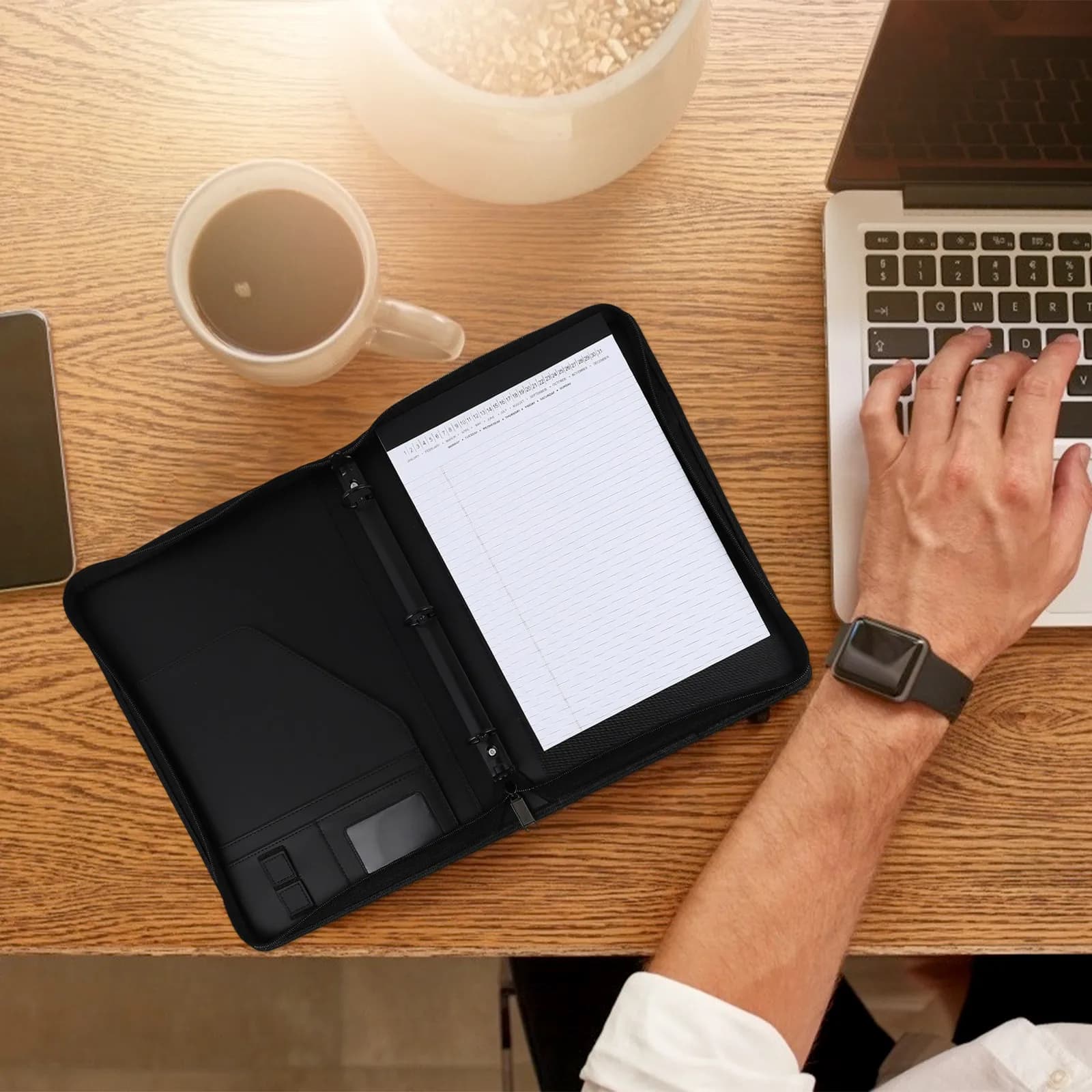 1 cartella portadocumenti chic per ufficio, formato A4, in materiale premium resistente all'usura, per ricevute aziendali