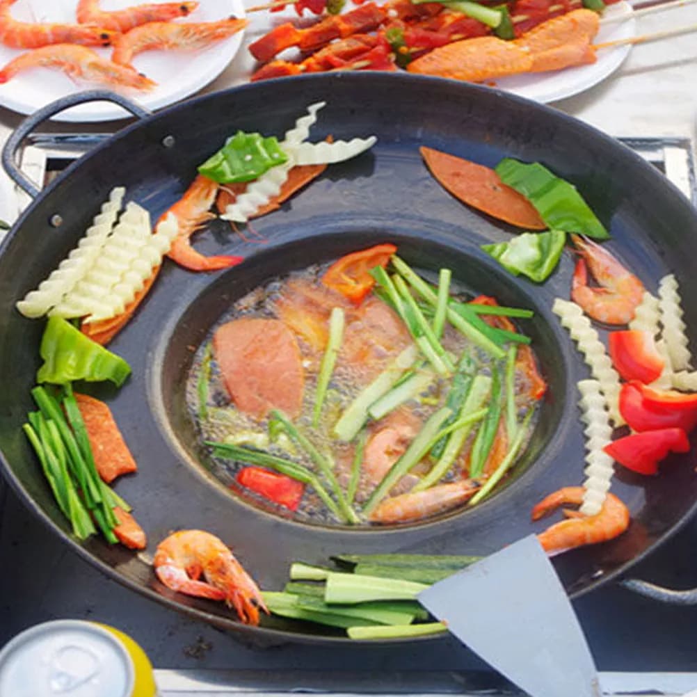 Stainless Steel Non-stick pan Resistant with Flat Base, Efficient Distribution of Heat, for Family Dining and Camping